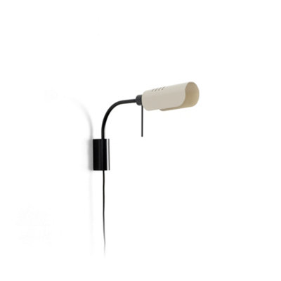 Luminosa Lighting Luminosa Martinica Small Reading Wall Light BlackBeige 1X E27 from B&Q
