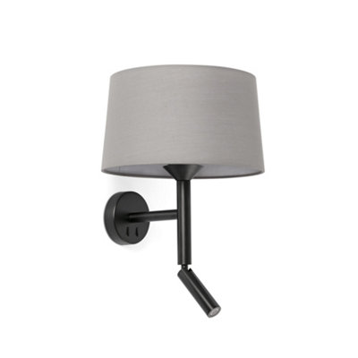 Luminosa Lighting Luminosa Windsor Reading Wall Light BlackGrey 1X E27 from B&Q