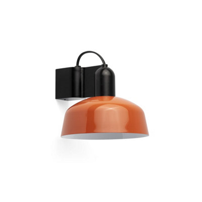 B&Q -  Luminosa Tatawin Dome Wall Lamp BlackGloss Reddish Orange 1X E27