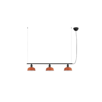 B&Q -  Luminosa Tatawin Small Bar Pendant Ceiling Light BlackGloss Reddish Orange 3X E27