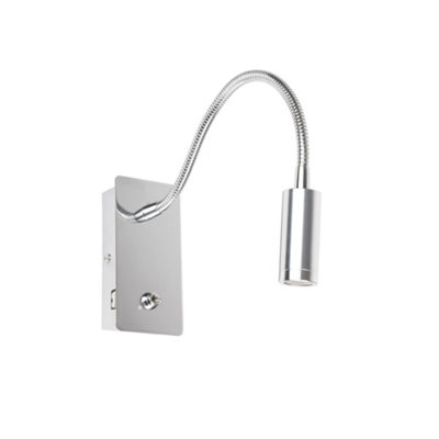 Luminosa Lighting Luminosa Juliet Usb C Reading Wall Light Chrome 3000K from B&Q