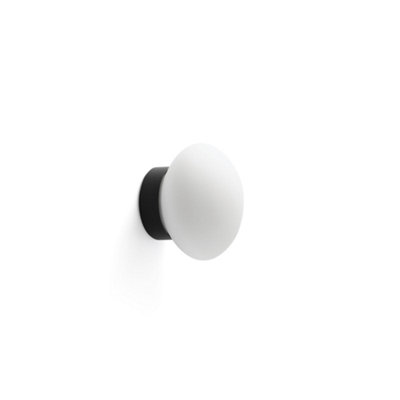 Luminosa Lighting Luminosa Nubo 12Cm Globe Wall Lights Matt BlackOpal Ip44 2700K from B&Q