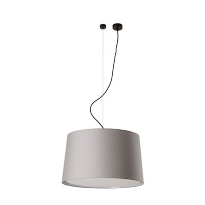 Luminosa Lighting Luminosa Windsor Cylindrical Pendant Ceiling Light Matt BlackGrey 3X E27 from B&Q