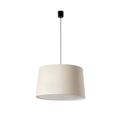Luminosa Lighting Luminosa Samba Simple Cylindrical Pendant Ceiling Light Matt BlackLinen 3X E27 from B&Q