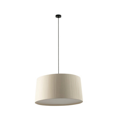 Luminosa Lighting Luminosa Samba Simple Cylindrical Pendant Ceiling Light Matt BlackBeige 3X E27 from B&Q