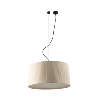 Luminosa Lighting Luminosa Samba Offset Cylindrical Pendant Ceiling Light Matt BlackBeige 3X E27 from B&Q