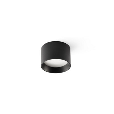 Luminosa Lighting Luminosa Mizu 8W Surface Mounted Downlight Black Matt Black 2700K from B&Q