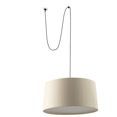 Luminosa Lighting Luminosa Samba Cylindrical Pendant Ceiling Light BlackBeige 3X E27 from B&Q