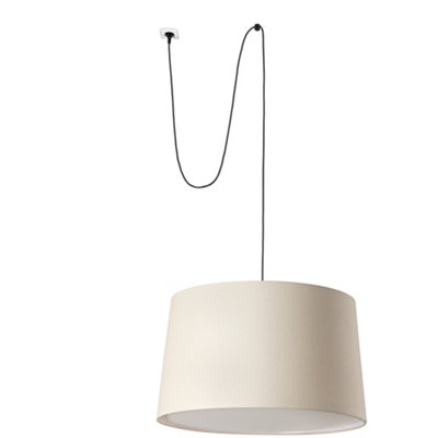 Luminosa Lighting Luminosa Windsor Cylindrical Pendant Ceiling Light BlackLinen With Clip 3X E27 from B&Q