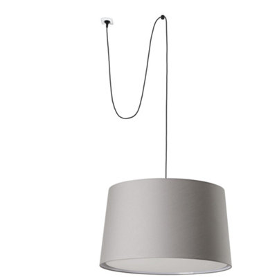 Luminosa Lighting Luminosa Windsor Cylindrical Pendant Ceiling Light BlackGrey With Clip 3X E27 from B&Q