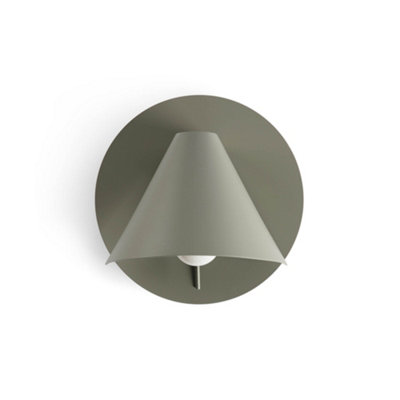 Luminosa Lighting Luminosa Noon Reading Wall Light Moss GreyMoss Grey Shade E27 from B&Q