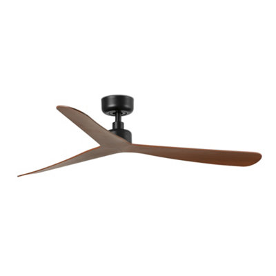 Luminosa Lighting Luminosa Rocker 132Cm Ceiling Fan Matt BlackWalnut Blades