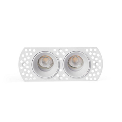 Luminosa Lighting Luminosa Flic Trimless Adjustable Twin Recessed Downlight White Mr11 Gu10 from B&Q