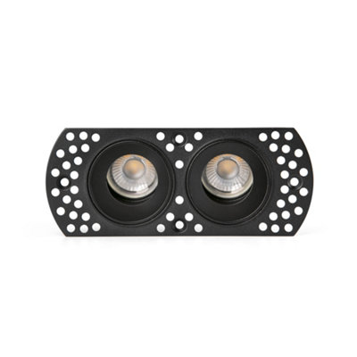 Luminosa Lighting Luminosa Flic Trimless Adjustable Twin Recessed Downlight Black Mr11 Gu10 from B&Q