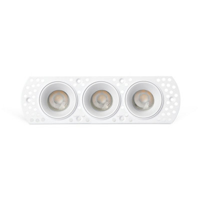 Luminosa Lighting Luminosa Flic Trimless Adjustable Triple Recessed Downlight White Mr11 Gu10 from B&Q