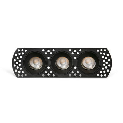 Luminosa Lighting Luminosa Flic Trimless Adjustable Triple Recessed Downlight Black Mr11 Gu10 from B&Q