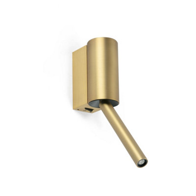 B&Q -  Luminosa Dante Led Reading Wall Light Satin Gold 3W 2700K
