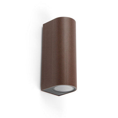 Luminosa Lighting Luminosa Estela Outdoor Up Down Wall Lamp Rust Brown Gu10 Ip65 from B&Q