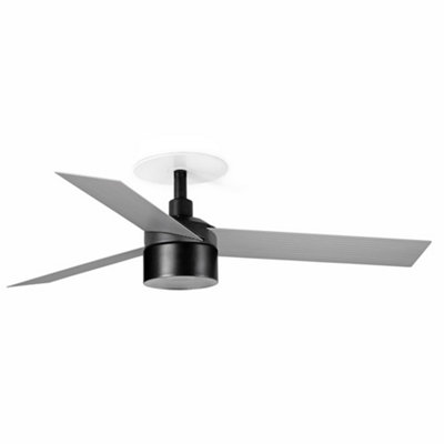 B&Q -  Luminosa Cruiser Recessed 106Cm Tek Led Ceiling Fan Matt BlackAluminium Blades 2700K