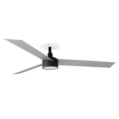 B&Q -  Luminosa Cruiser Recessed 132Cm Ceiling Fan Matt BlackAluminium Blades Cct