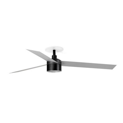 B&Q -  Luminosa Cruiser Recessed 132Cm Tek Led Ceiling Fan Matt BlackAluminium Blades 3000K