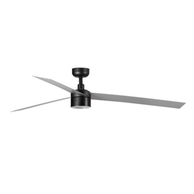 Luminosa Lighting Luminosa Cruiser 160Cm Smart Tek Led Ceiling Fan Matt BlackAluminium Blades 4000K from B&Q