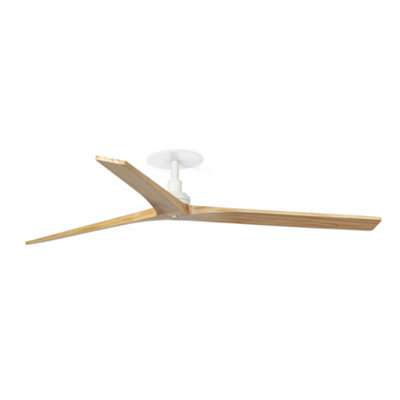 Luminosa Lighting Luminosa Klim Recessed Large Ceiling Fan Matt WhitePine Blades from B&Q
