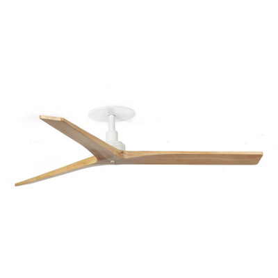 Luminosa Lighting Luminosa Klim Recessed Medium Ceiling Fan Matt WhitePine Blades from B&Q