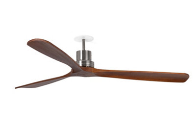 Luminosa Lighting Luminosa Lantau Recessed 132Cm Ceiling Fan Matt NickelWalnut Blades from B&Q