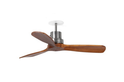 Luminosa Lighting Luminosa Lantau Recessed 107Cm Ceiling Fan Matt NickelWalnut Blades from B&Q