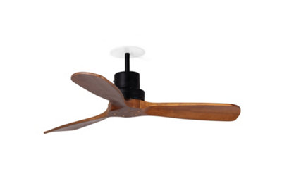 Luminosa Lighting Luminosa Lantau Recessed 107Cm Ceiling Fan Matt BlackWalnut Blades from B&Q