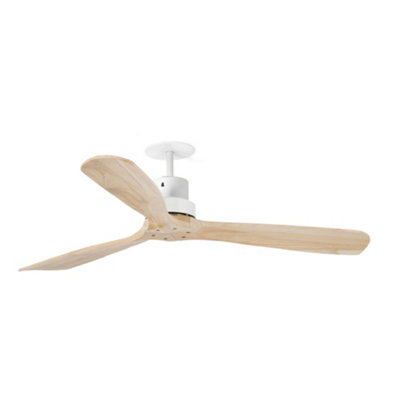 Luminosa Lighting Luminosa Lantau Recessed 132Cm Ceiling Fan Matt WhitePine Blades from B&Q