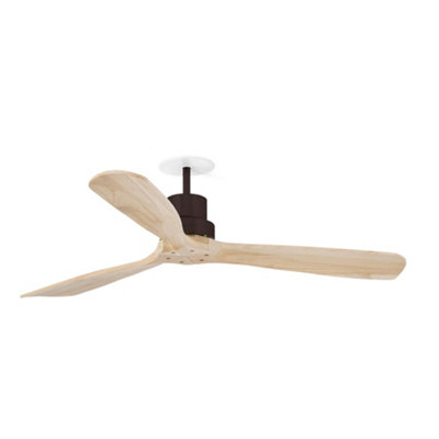 Luminosa Lighting Luminosa Lantau Recessed 132Cm Ceiling Fan BrownPine Blades from B&Q
