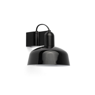 B&Q -  Luminosa Tatawin Dome Wall Lamp BlackGloss Black 1X E27