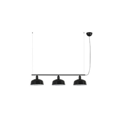B&Q -  Luminosa Tatawin Medium Bar Pendant Ceiling Light BlackGloss Black 3X E27