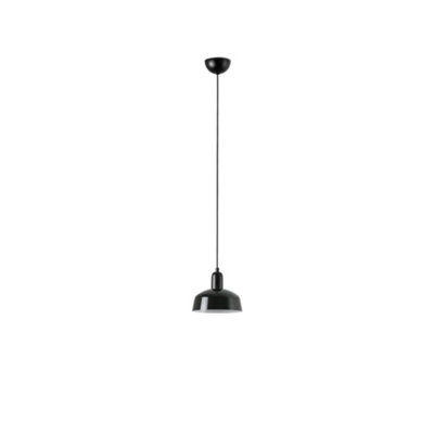 B&Q -  Luminosa Tatawin Small Dome Pendant Ceiling Light BlackGloss Black 1X E27