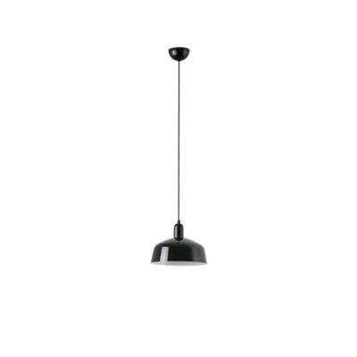 B&Q -  Luminosa Tatawin Medium Dome Pendant Ceiling Light BlackGloss Black 1X E27