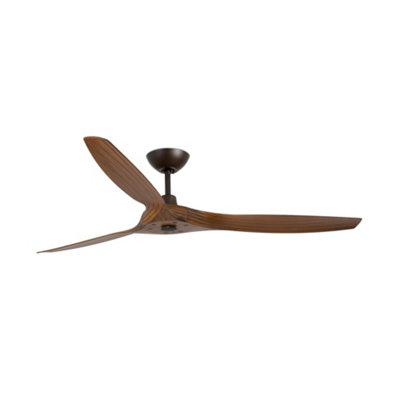 Luminosa Lighting Dark/Brown Luminosa Morea 3 Blade Ceiling Fan Walnut Wiz Smart System Large