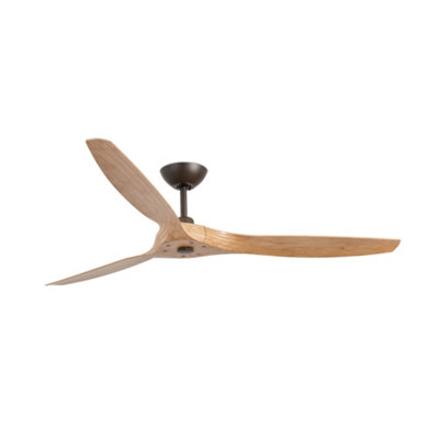 Luminosa Lighting Dark/Brown Luminosa Morea 3 Blade Ceiling Fan Wiz Smart System Large