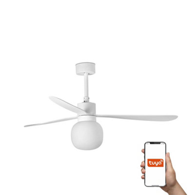 Luminosa Lighting White/Light Luminosa Amelia 3 Blade Ceiling Fan Matt With 2700K Tuya Smart System Large