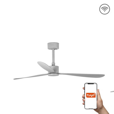 B&Q -  Luminosa Amelia Large 3 Blade Ceiling Fan Grey Tuya Smart System