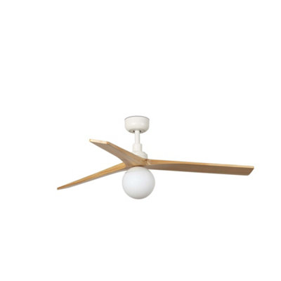 Luminosa Lighting White/Light Luminosa Klim 3 Blade Ceiling Fan Matt Pine With 1X E27 Tuya Smart System Medium