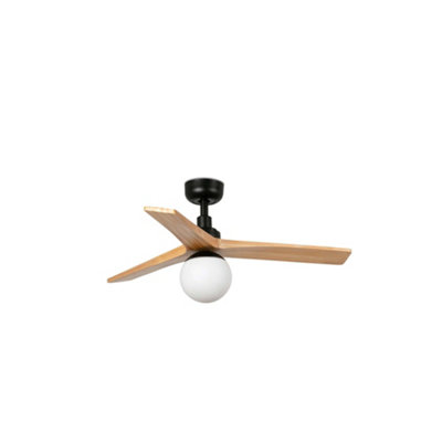 Luminosa Lighting Black/Light Luminosa Klim 3 Blade Ceiling Fan Matt Pine With 1X E27 Tuya Smart System Small