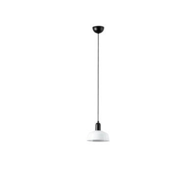 B&Q -  Luminosa Tatawin Small Dome Pendant Ceiling Light BlackGloss White 1X E27