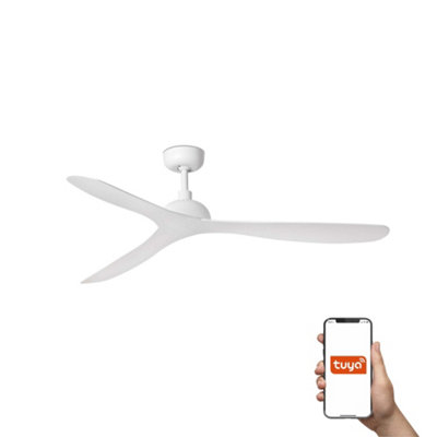 Luminosa Lighting White Luminosa Gotland 3 Blade Ceiling Fan Matt Tuya Smart System Large