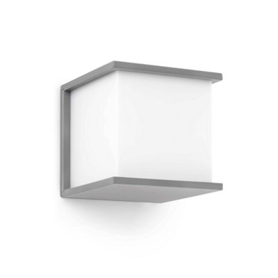 B&Q -  Luminosa Kubick 1 Light Outdoor Wall Light Dark Grey Ip44E27