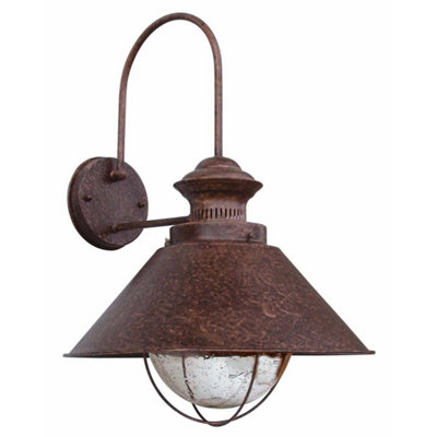 Luminosa Ing Luminosa Nautica 1 Outdoor Small Dome Wall Rust E27 Light/Brown