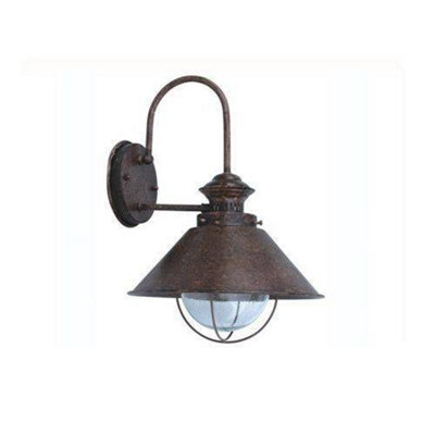 Luminosa Ing Luminosa Nautica 1 Outdoor Large Dome Wall Rust E27 Light/Brown