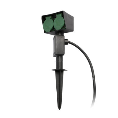 Luminosa Lighting Luminosa Garten Outdoor Plug On Spike Black Ip44 from B&Q