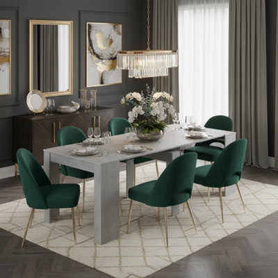 Amos Mann Furniture Grande Concrete Grey Effect Large Extending Dining Table from B&Q